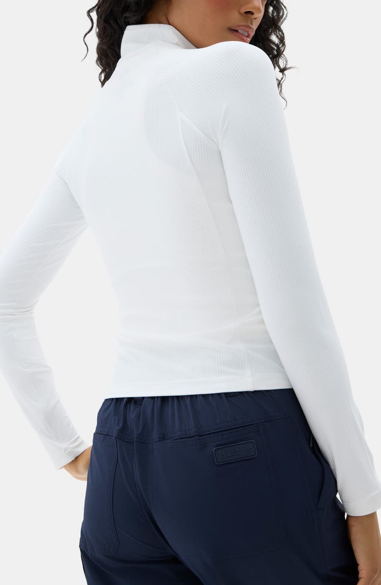 Halfdays Julie Quarter Zip Top, Alternate, color, White/ Lunar Rock