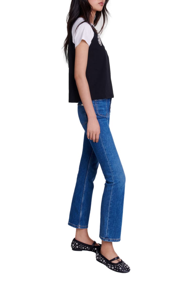 maje Saint-Honoré diamanté T-shirt, Alternate, color, 