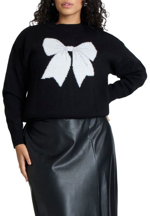 Bow Intarsia Sweater (Plus Available)
