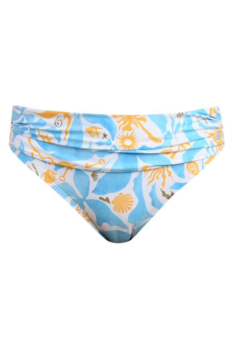 Trinket Shirred Hipster Bikini Bottoms, Alternate, color, SKY