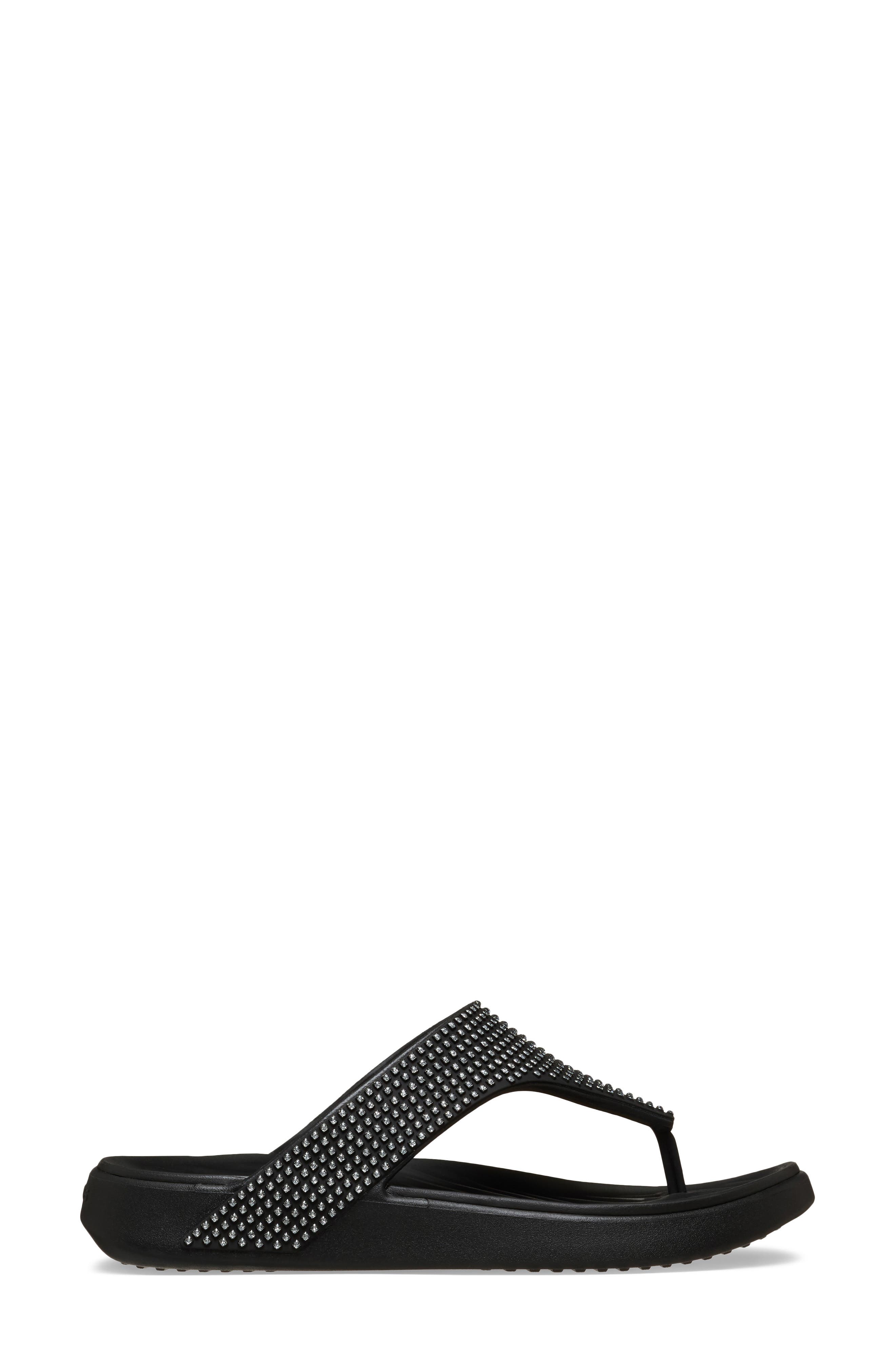 CROCS Getaway Gems Flip Flop, Alternate, color, Black