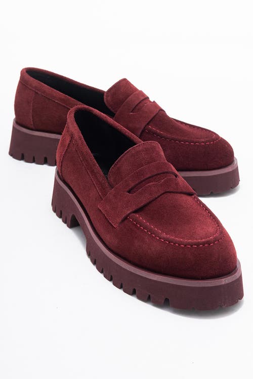 Forever & Always Shoes Vionel Leather Loafer In Red
