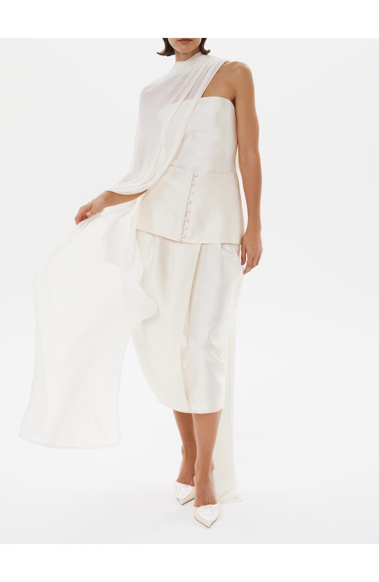 Alas Bridal Silk-wool Mini Skirt, Alternate, color, Starlight White