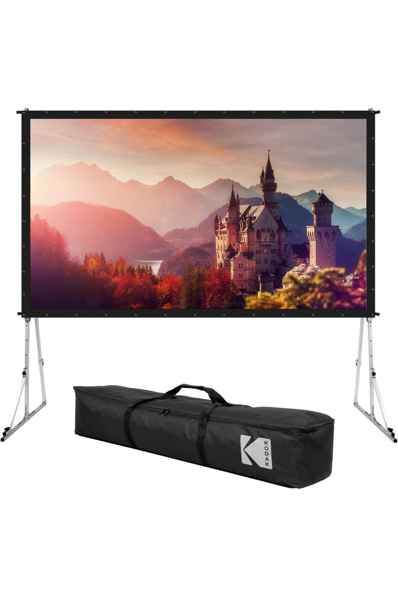 Projector Screen with Stand, Dual Front/Rear, Fast Fold, Tripod, Carry Case, Main, color, Black