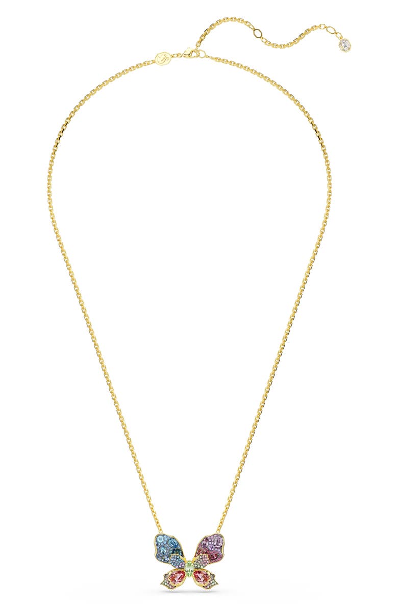 Swarovski Idyllia Crystal Butterfly Brooch & Pendant Necklace, Alternate, color, Multicolored