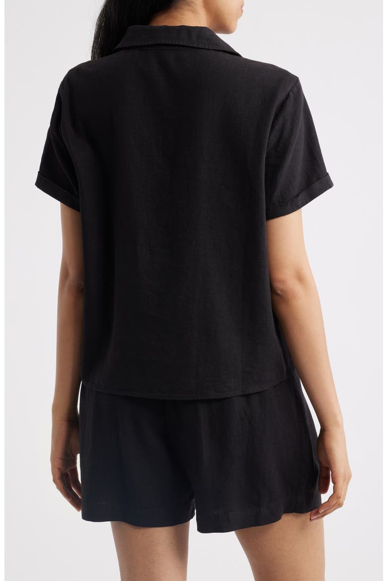 Collared Short Sleeve Shirt, Alternate, color, BLACK
