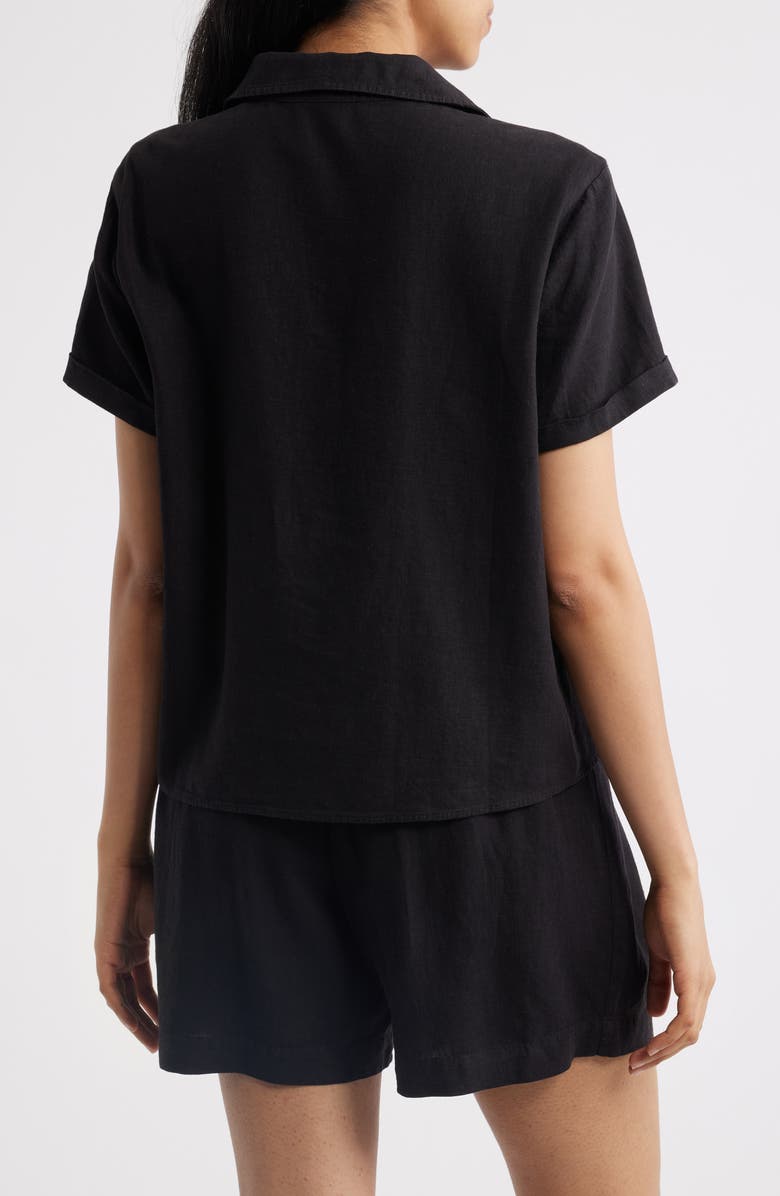 Cloth & Stone Collared Short Sleeve Shirt, Alternate, color, Black