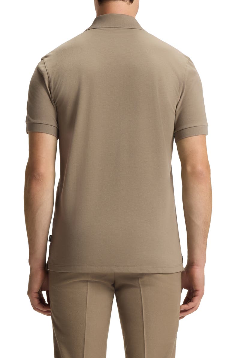BOSS Pallas Cotton Piqué Polo, Alternate, color, Open Brown