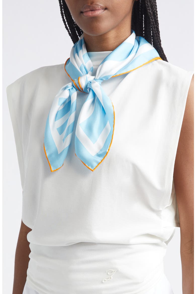 Le Foulard Stripe Silk Scarf, Alternate, color, PRINT WHITE BLUE STRIPE 3HC