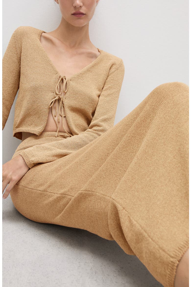 Metallic Tie Front Cardigan, Alternate, color, GOLD