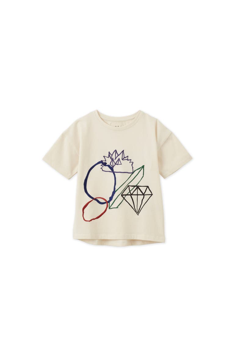 Vild Lab No. 12 - Earth Rocks!, SS Embroidered Organic Cotton T-Shirt, Main, color, Earth Rocks Print