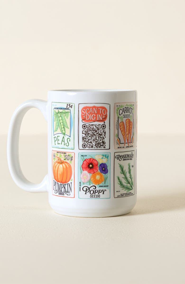 Uncommon Goods Gardener's Daily Interactive QR Mug, Alternate, color, Multi