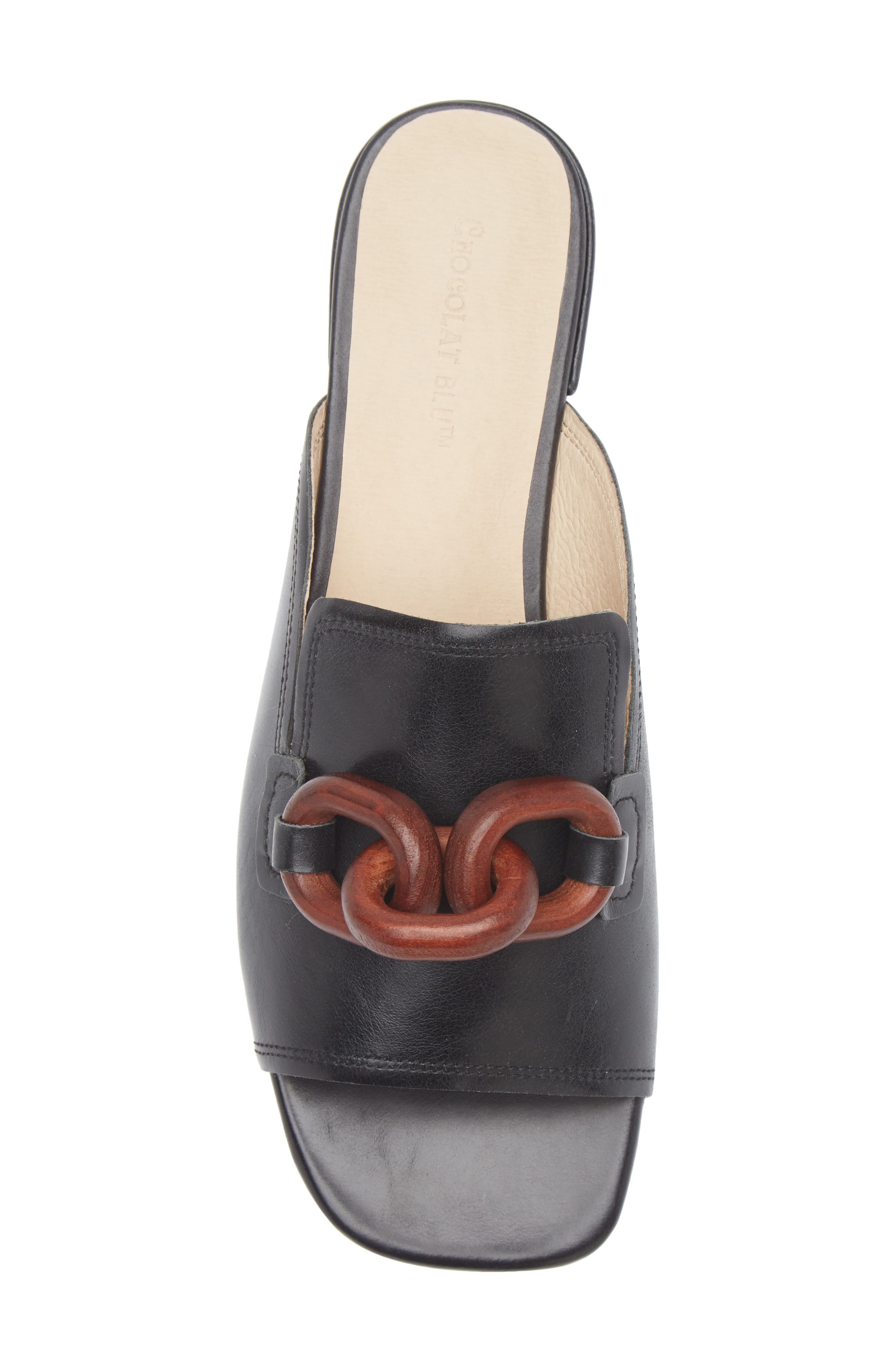 Chocolat Blu Bell Slide Sandal, Alternate, color, Black Leather