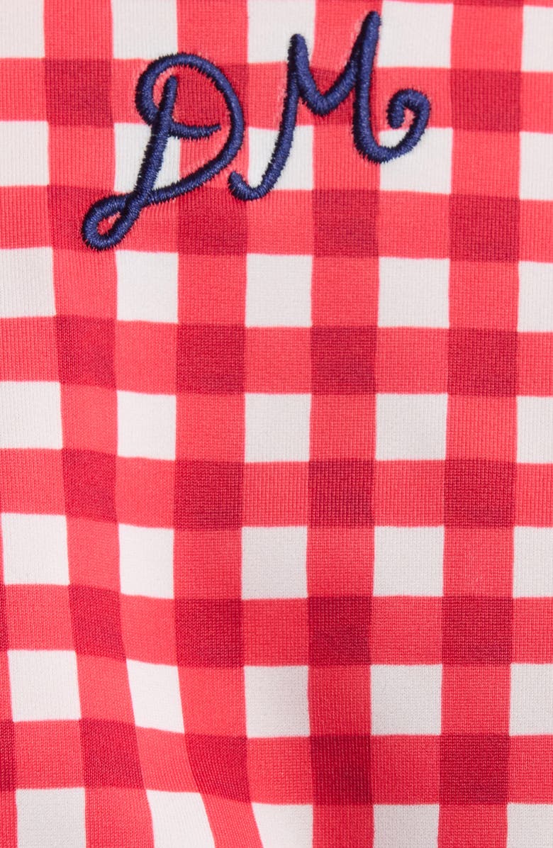 Damson Madder Cher Gingham Tie Side Bikini Bottoms, Alternate, color, Red