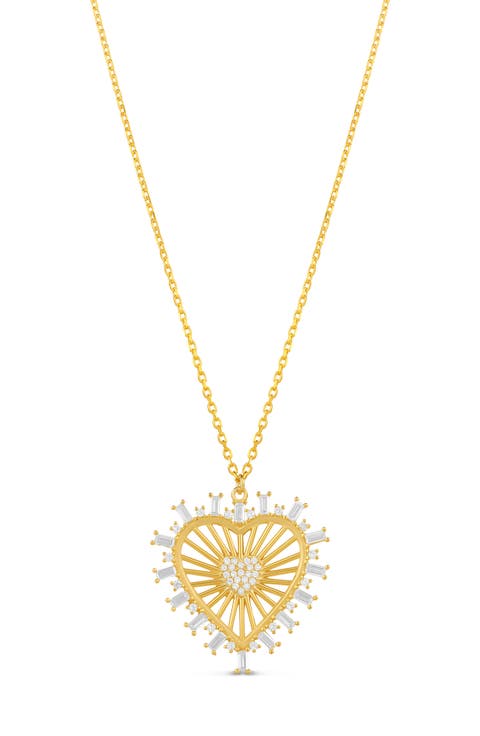 Cubic Zirconia Heart Pendant Necklace