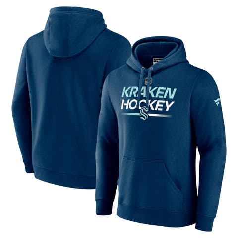 Men's Fanatics Branded  Navy Seattle Kraken Authentic Pro Pullover Hoodie