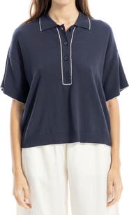 MAX STUDIO Boxy Polo Sweater