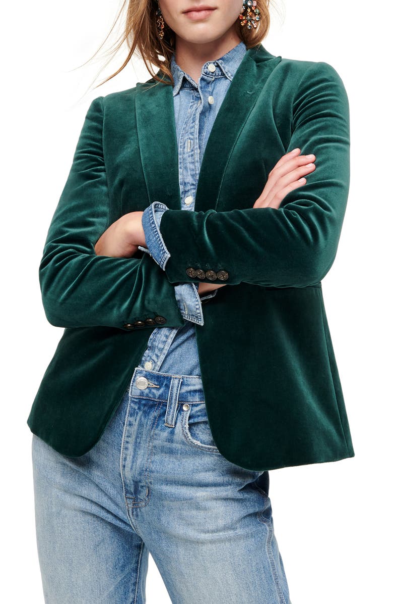 J.Crew Parke Velvet Blazer, Main, color,