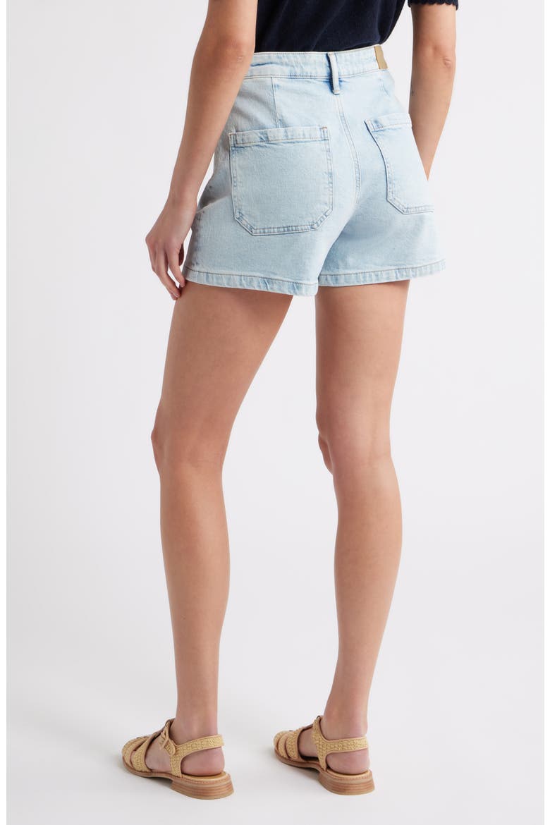 Erin Patch Pocket High Waist Denim Shorts, Alternate, color, BLEACHED 90S