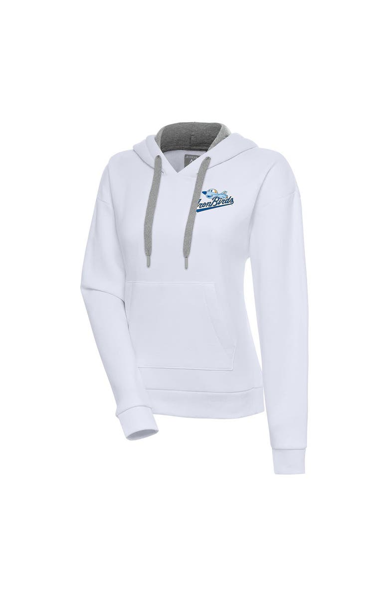 ANTIGUA Women's Antigua  White Aberdeen IronBirds Victory Pullover Hoodie, Main, color, 