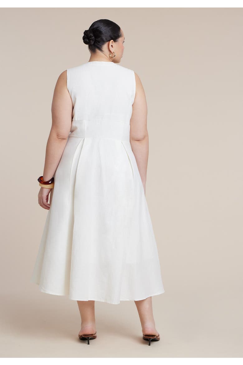 Zipper Detail Linen Maxi Dress, Alternate, color, COCONUT MILK