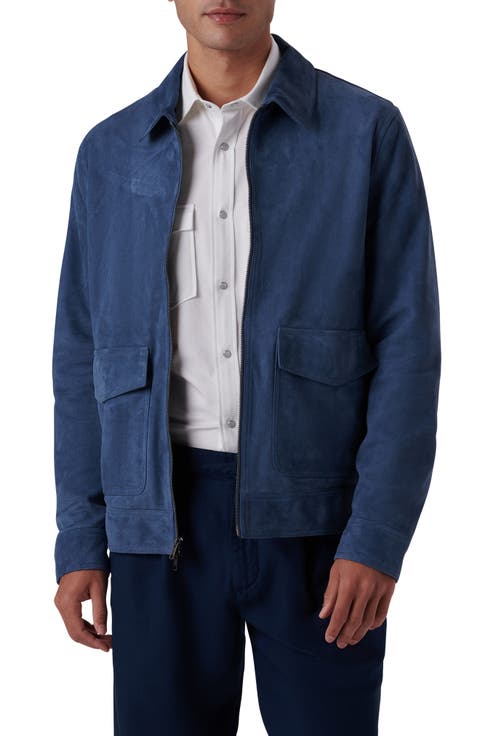 Suede Zip Bomber Jacket