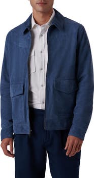 Bugatchi Suede Zip Bomber Jacket
