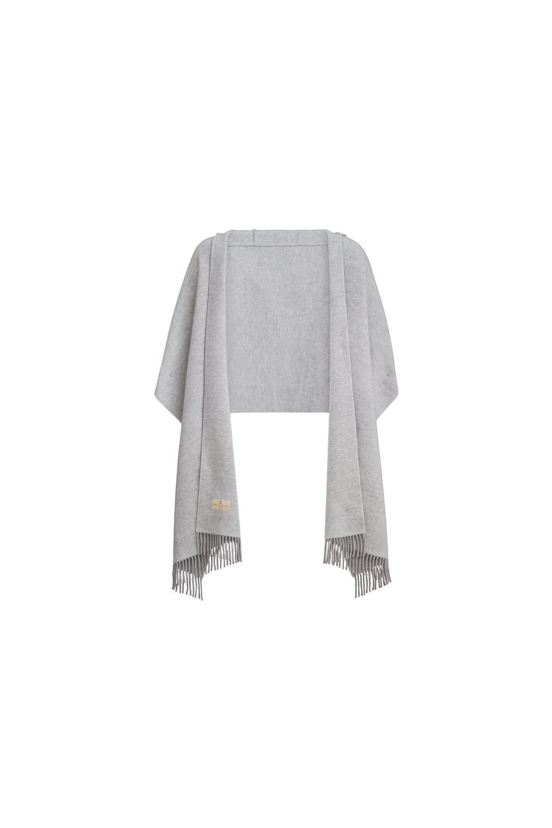 Hooded wool and cashmere knit scarf, Alternate, color, Light Grey