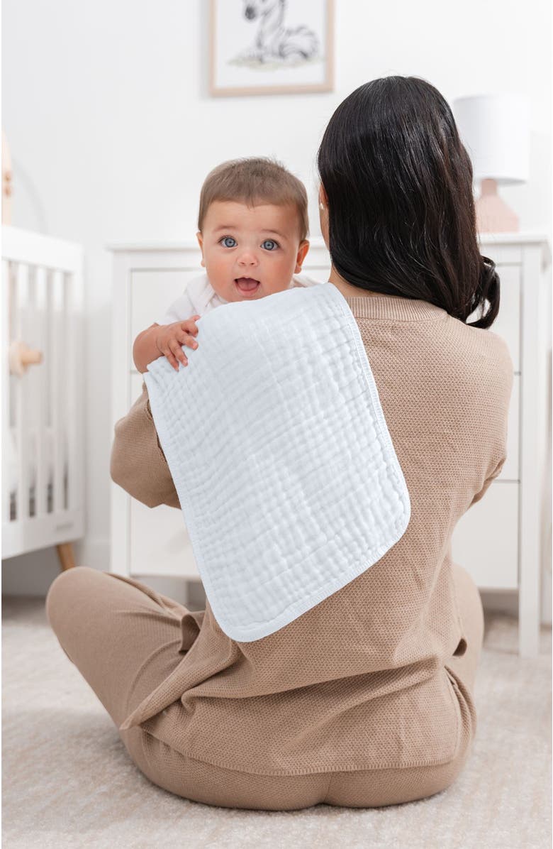 Comfy Cubs Muslin Burp Cloths - Pack of 6, Alternate, color, White