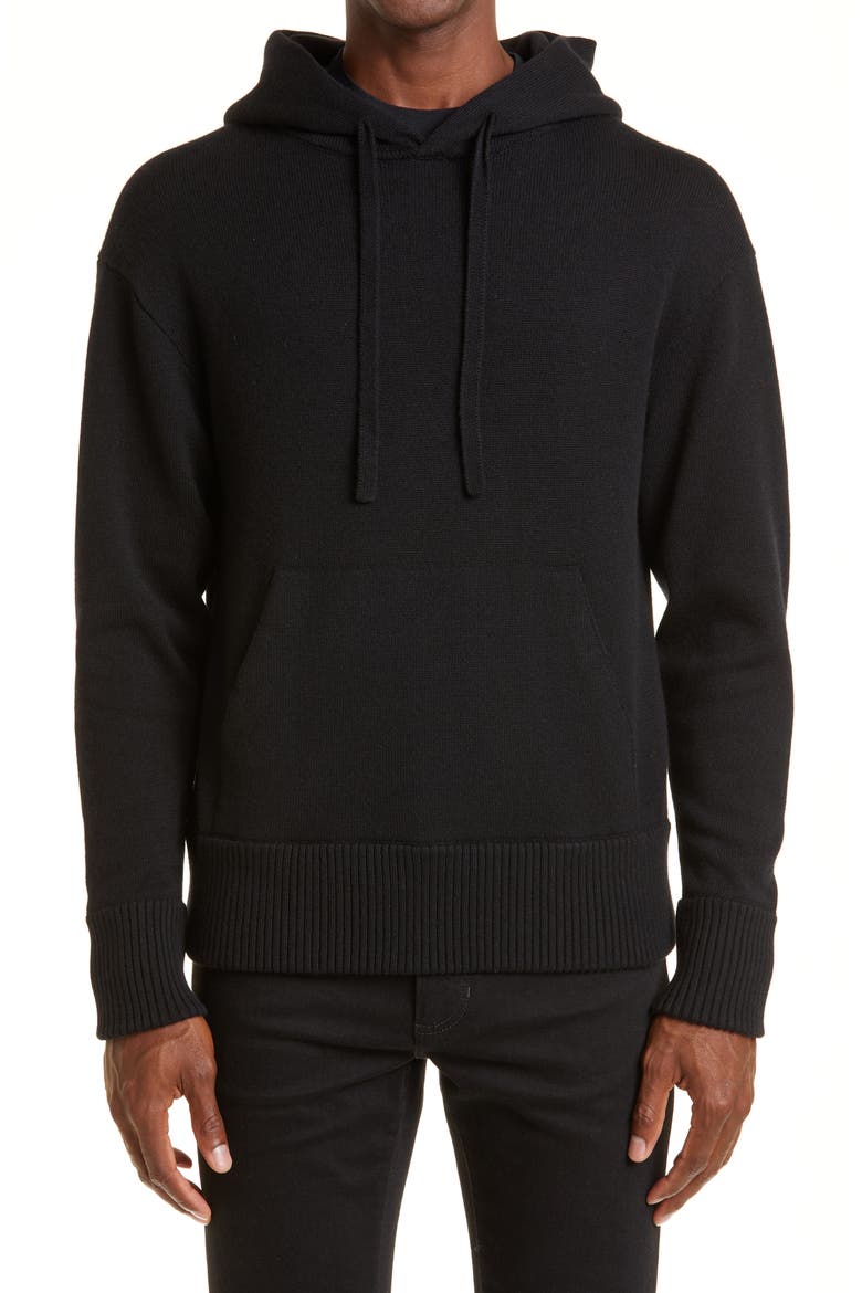 Chunky Cashmere Hoodie, Main, color, BLACK