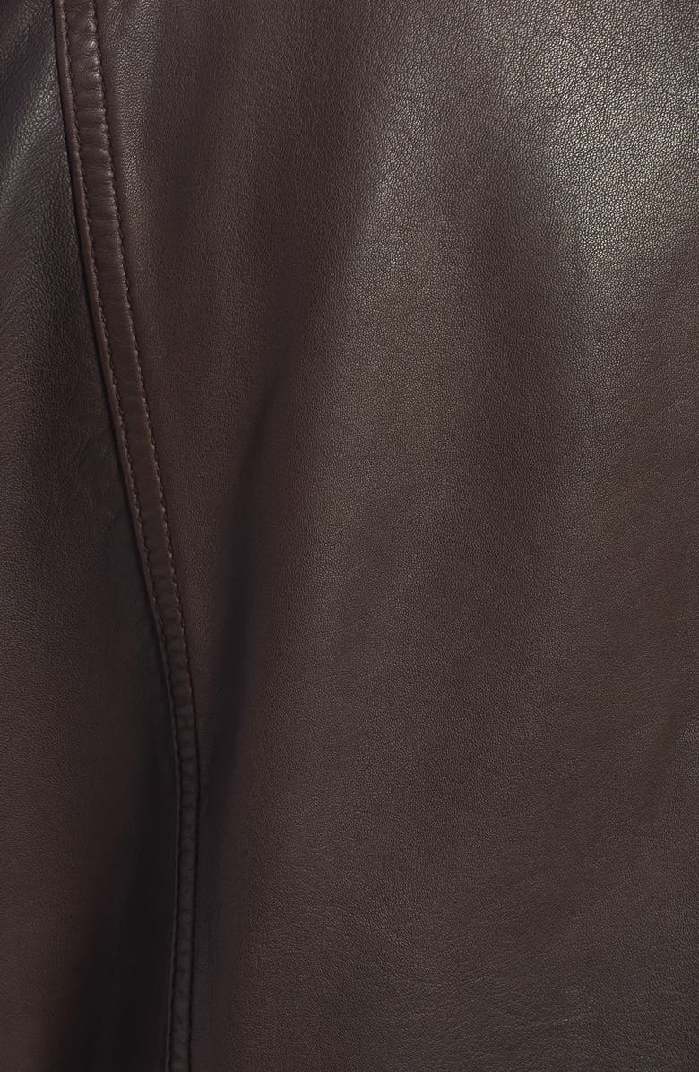 John Varvatos Band Collar Leather Jacket, Alternate, color, Chocolate