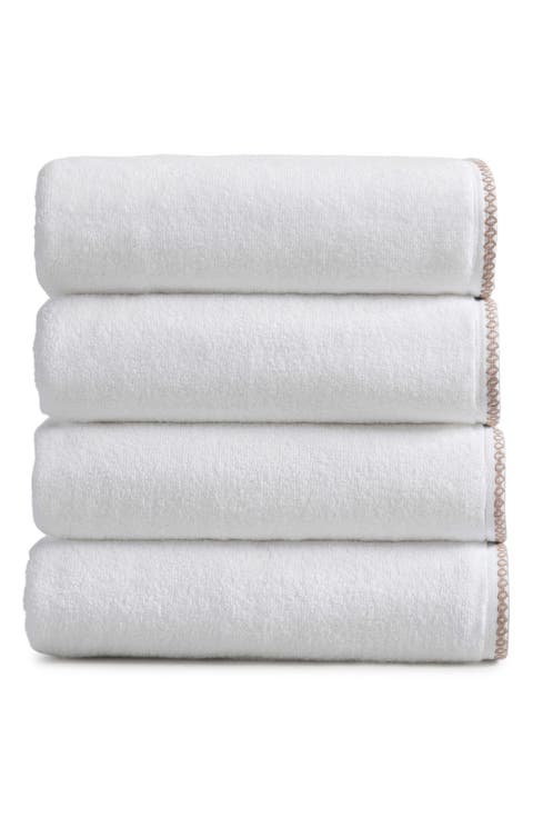 Border Stitch 4-Pack Cotton Bath Towels