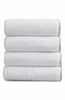 Woven & Weft Border Stitch 4-Pack Cotton Bath Towels