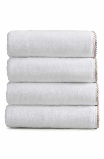 Woven & Weft Border Stitch 4-Pack Cotton Bath Towels