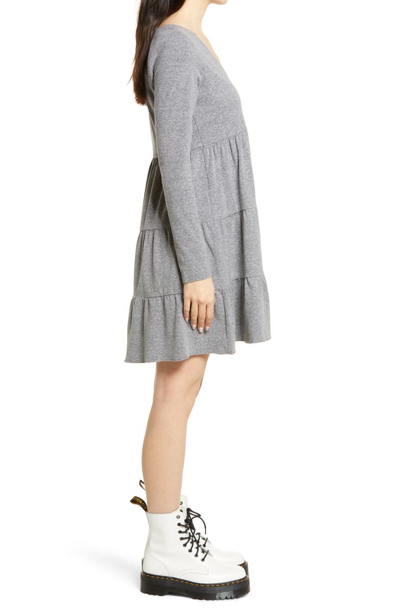 BP. Tiered Long Sleeve Knit Dress, Alternate, color,
