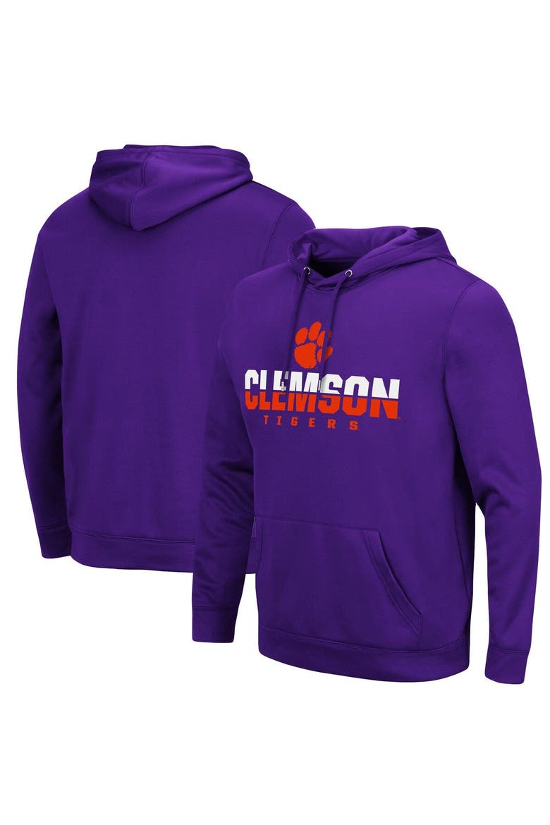 Men's Colosseum Purple Clemson Tigers Lantern Pullover Hoodie, Main, color, Purple