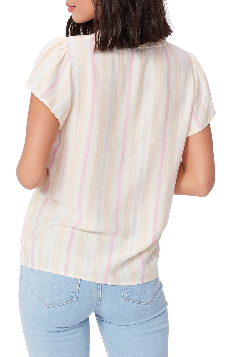 Remy Stripe Button Front Top, Alternate, color, CITRUS MULTI