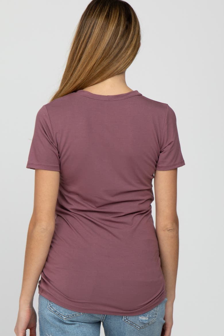 Basic Short Sleeve Top, Alternate, color, Mauve