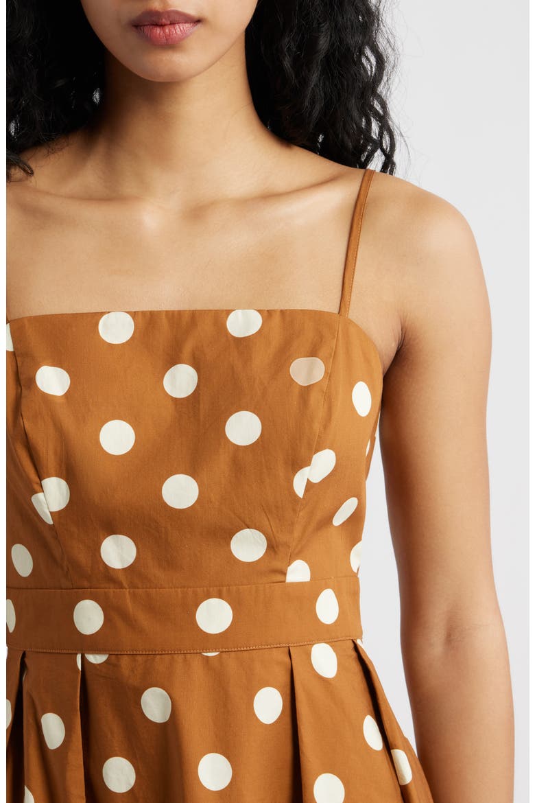 Dot Sleeveless Maxi Dress, Alternate, color, BROWN/ WHITE