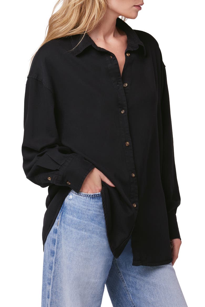 The Erin Ex-Boyfriend Cotton Blend Button-Up Shirt, Alternate, color, YELLOWSTONE