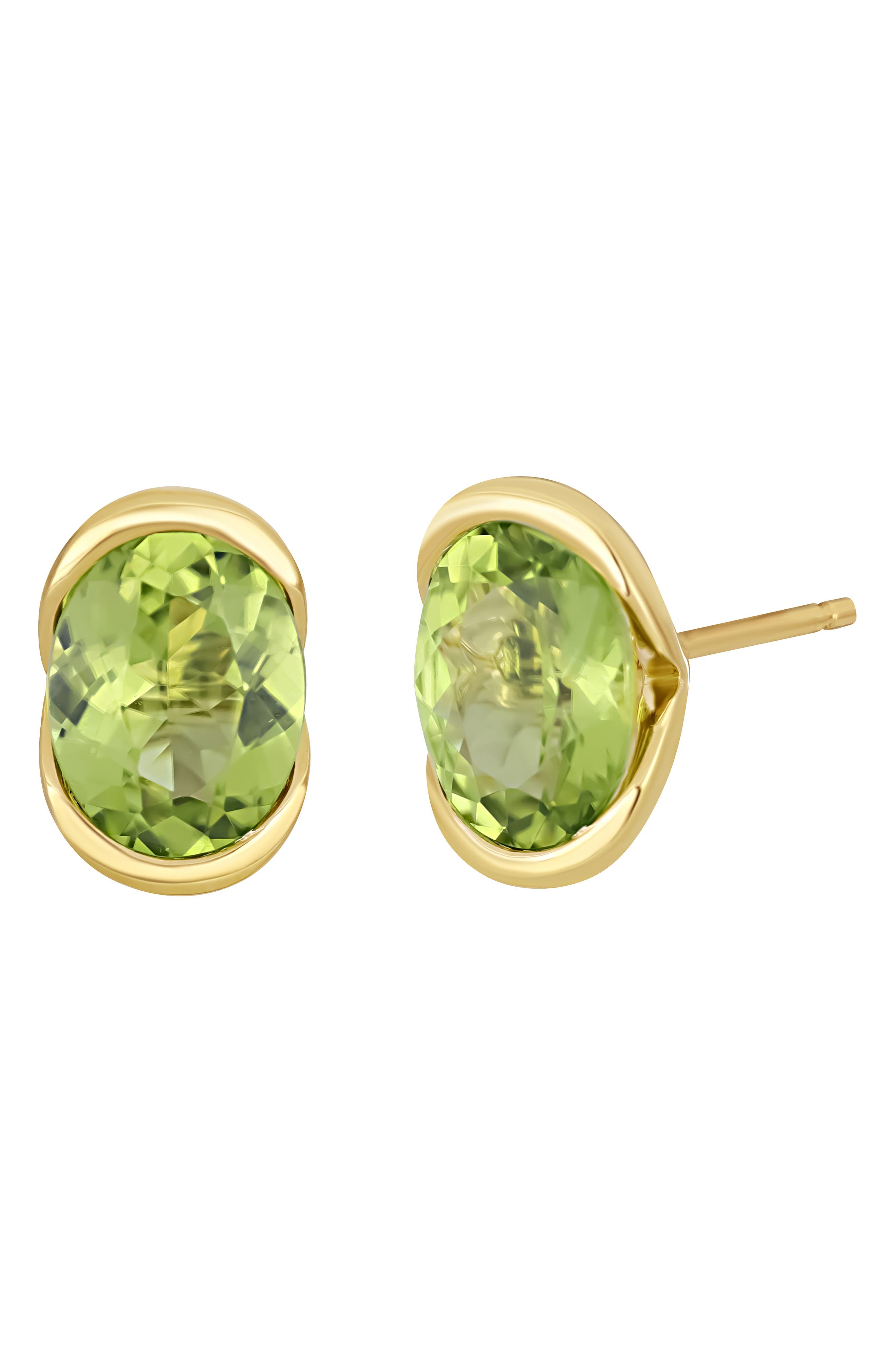 Bony Levy Iris 14K Yellow Gold Peridot Stud Earrings