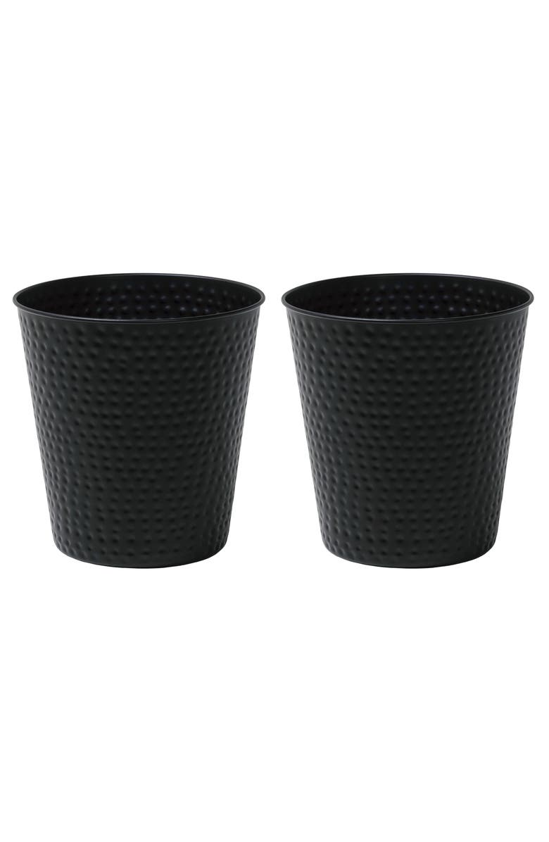 HAPPIMESS Axel Modern Minimalist Hammered Steel 2 Gal Waste Bin, Main, color, Matte Black