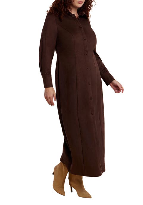 Suede Shirt Dress (Plus Available)