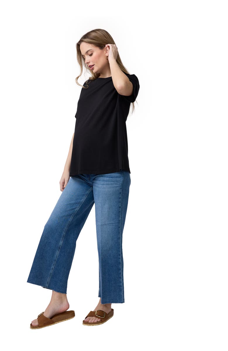 Ingrid & Isabel Short Sleeve Relaxed Tee, Alternate, color, Black