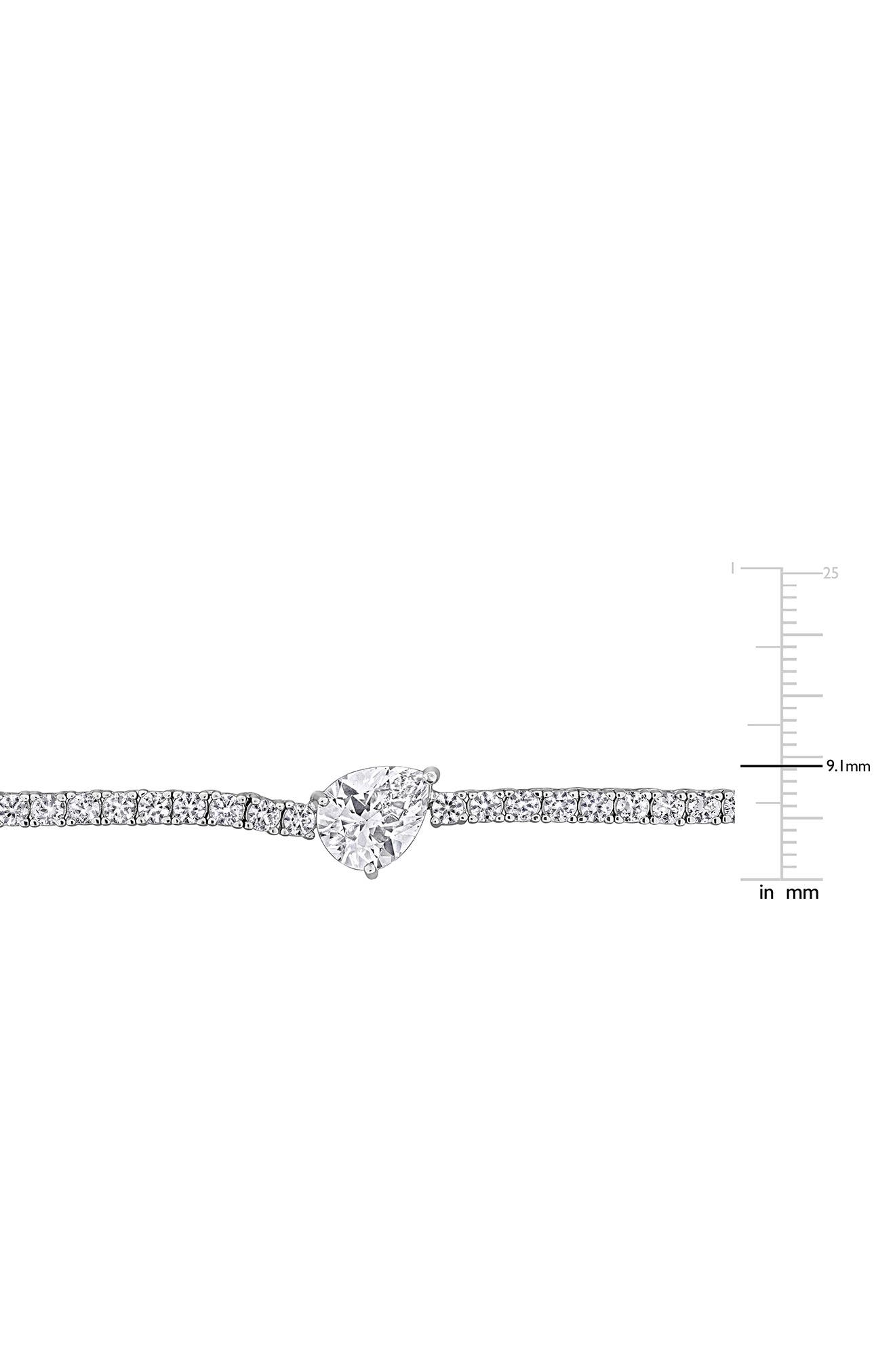 DELMAR Pear Shaped Lab Created White Sapphire Tennis Necklace (Women ...