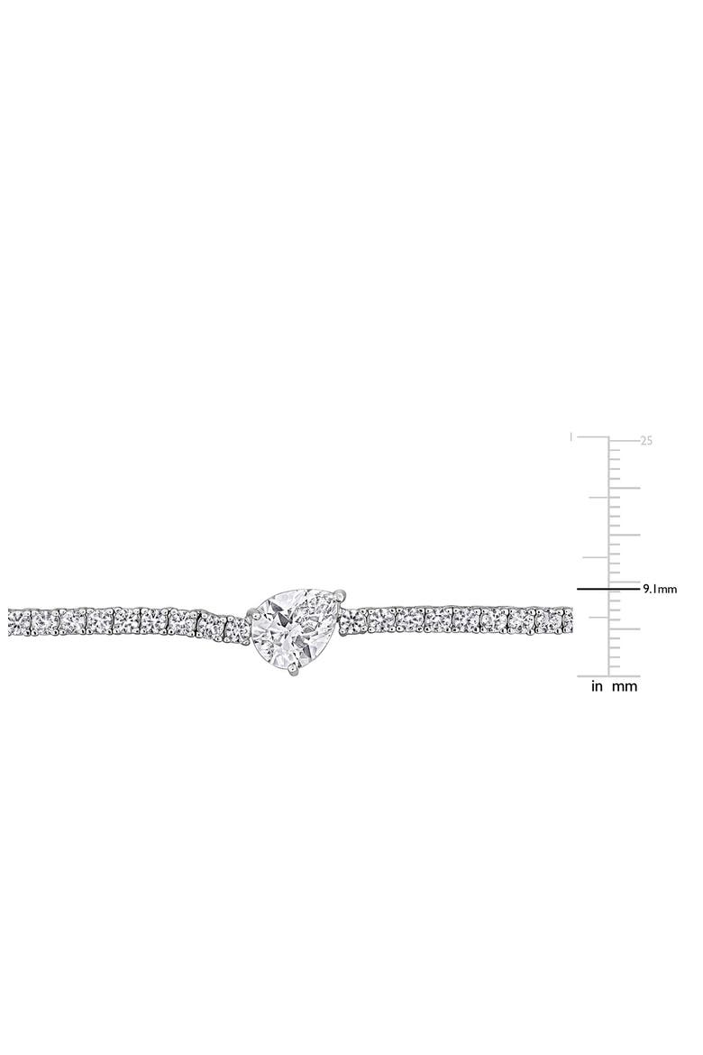 Pear Shaped Lab Created White Sapphire Tennis Necklace, Alternate, color, WHITE