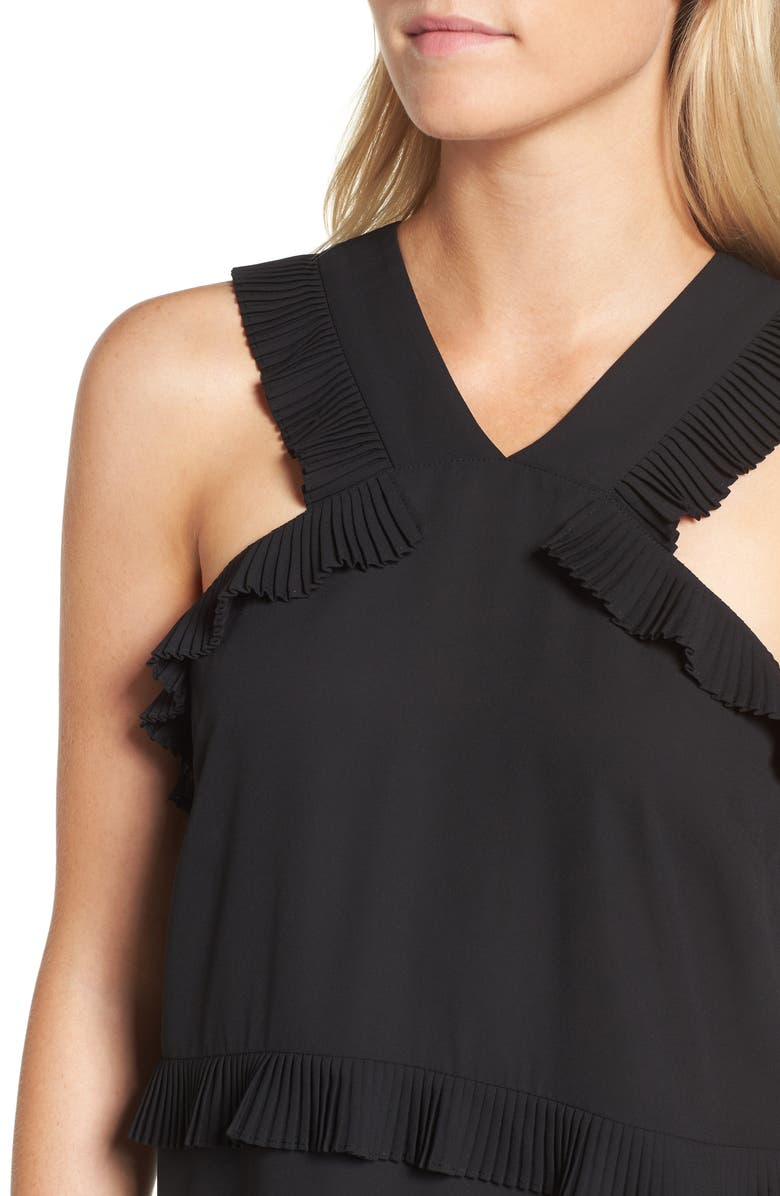 Trouvé Pleated Ruffle Tank, Alternate, color, 