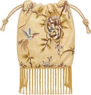 Reformation Solene Embroidered Pouch Wristlet