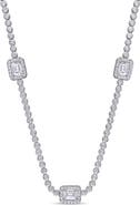 Julianna B. Cubic Zirconia Station Necklace Sterling Silver