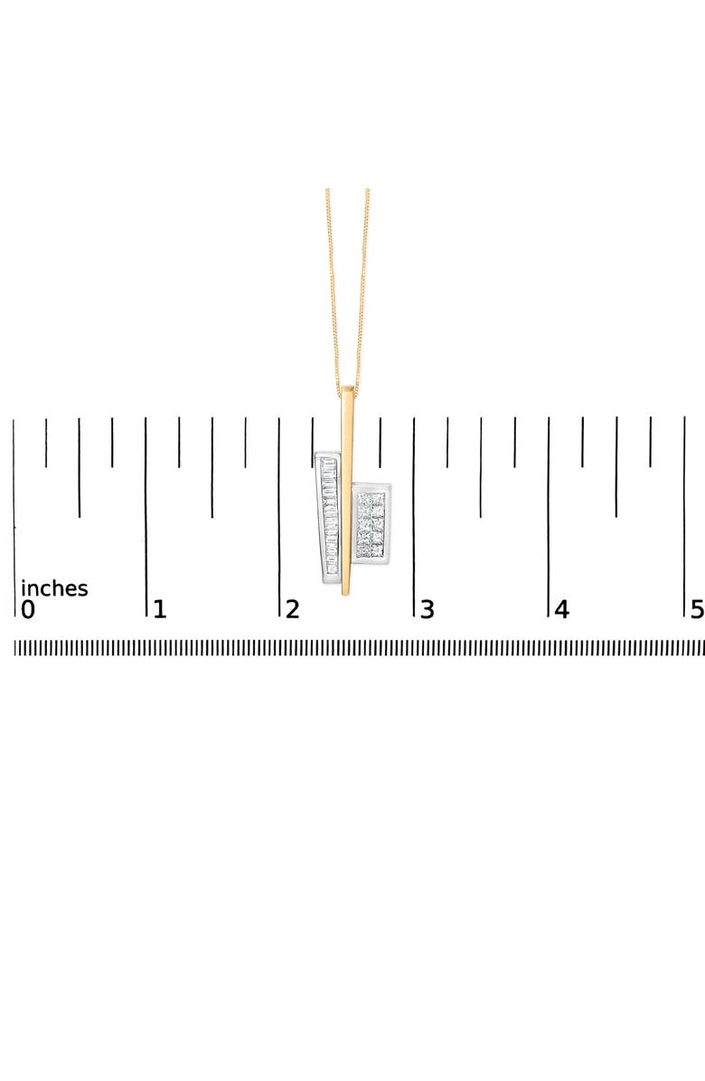 Haus of Brilliance 18K Yellow and White Gold 1 7/8 Cttw Diamond Key Shaped 18" Pendant Necklace, Alternate, color, Yellow
